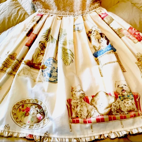 Trish Scully Puppy Dress Scattered with Rhinestones Size 6 - Picture 8 of 10